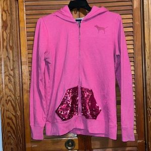PINK Bling Pocket Sweatshirt. Fits: Looser than a normal large Condition: Used